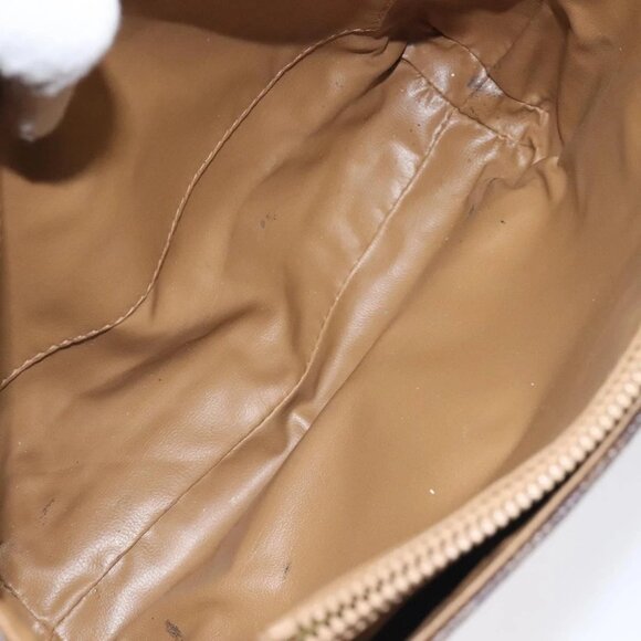 CELINE Macadam Canvas Shoulder Bag PVC Leather Brown Gold Auth 116316 - Picture 11 of 16